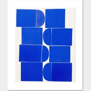 Blue Abstract Geometric Shapes Art Posters and Art